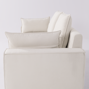 Creamy Tofu Block Pullout Sofa Bed with Storage