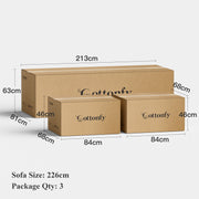 Cream Convertible Sleeper Sofa Bed with Drawers