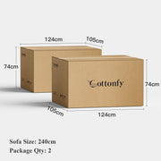 Elegant Linen Tofu Block Fabric Down Sofa