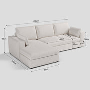 Creamy Tofu Block Pullout Sofa Bed with Storage