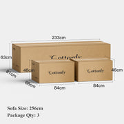 Cream Convertible Sleeper Sofa Bed with Drawers