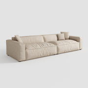 Elegant Linen Tofu Block Fabric Down Sofa