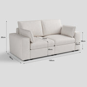 Creamy Tofu Block Pullout Sofa Bed with Storage