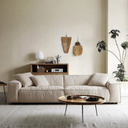 Elegant Linen Tofu Block Fabric Down Sofa