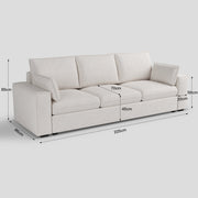 Creamy Tofu Block Pullout Sofa Bed with Storage