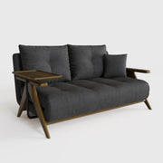 Foldable Matte Fabric Solid Wood 3 Mode Sofa Bed