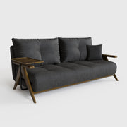 Foldable Matte Fabric Solid Wood 3 Mode Sofa Bed