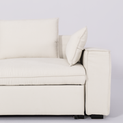 Creamy Tofu Block Pullout Sofa Bed with Storage