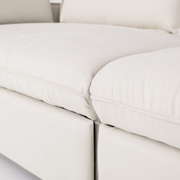 Creamy Tofu Block Pullout Sofa Bed with Storage