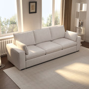 Creamy Tofu Block Pullout Sofa Bed with Storage