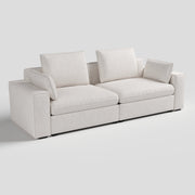 Creamy Tofu Block Pullout Sofa Bed with Storage