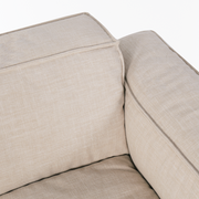 Elegant Linen Tofu Block Fabric Down Sofa