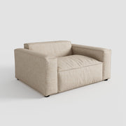 Elegant Linen Tofu Block Fabric Down Sofa