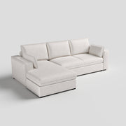 Creamy Tofu Block Pullout Sofa Bed with Storage