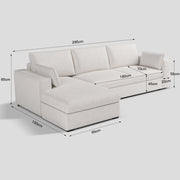 Creamy Tofu Block Pullout Sofa Bed with Storage