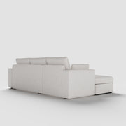 Creamy Tofu Block Pullout Sofa Bed with Storage