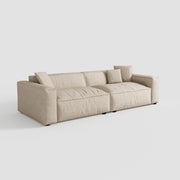 Elegant Linen Tofu Block Fabric Down Sofa