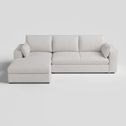 Creamy Tofu Block Pullout Sofa Bed with Storage
