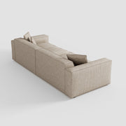 Elegant Linen Tofu Block Fabric Down Sofa