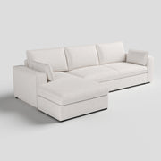 Creamy Tofu Block Pullout Sofa Bed with Storage