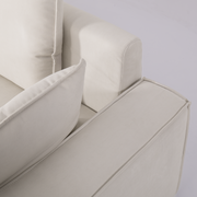 Creamy Tofu Block Pullout Sofa Bed with Storage